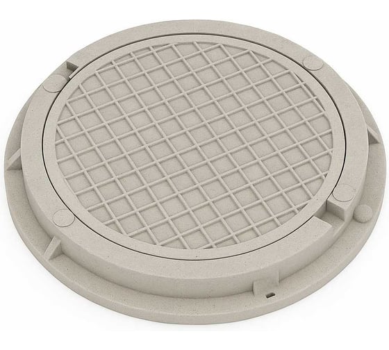 Изображение товара Люк садовый Millennium круглый малый полимерно-песчаный 0,7 т, серый — лёгкий, долговечный, устойчивый УТ000011289