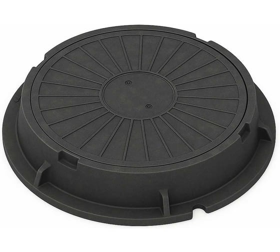 Изображение товара Люк садовый Millennium круглый полимерно-песчаный 1,5 т, чёрный — лёгкий, прочный, долговечный УТ000041566