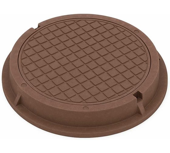 Изображение товара Люк садовый Millennium круглый малый полимерно-песчаный 0,7 т, коричневый — лёгкий, долговечный, устойчивый УТ000011285