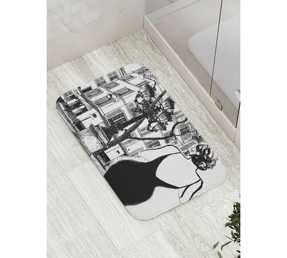 Изображение товара Коврик противоскользящий JoyArty "Маленькое черное платье" для ванной, сауны, бассейна, bath_10517
