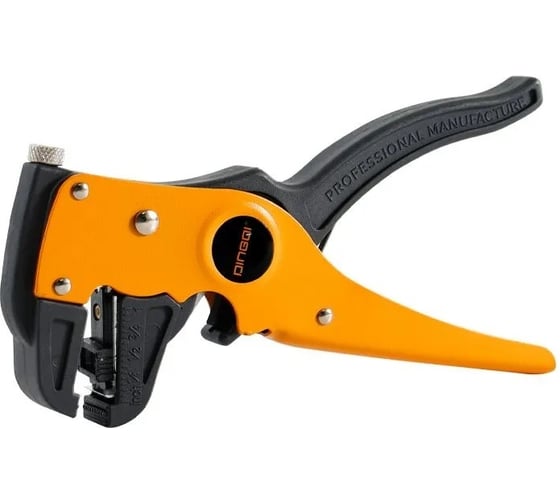 Изображение товара Стриппер щипцы DINGQI для зачистки электропроводов, 0.2-3.5 мм2, функция обрезания проводов, встроенный ограничитель для регулировки длины проводов, авторазжим рукояток FG01102