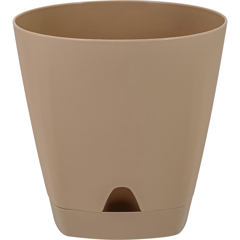 Изображение товара Горшок для цветов Amsterdam с прикорневым поливом, 2,5 л молочный шоколад INGREEN