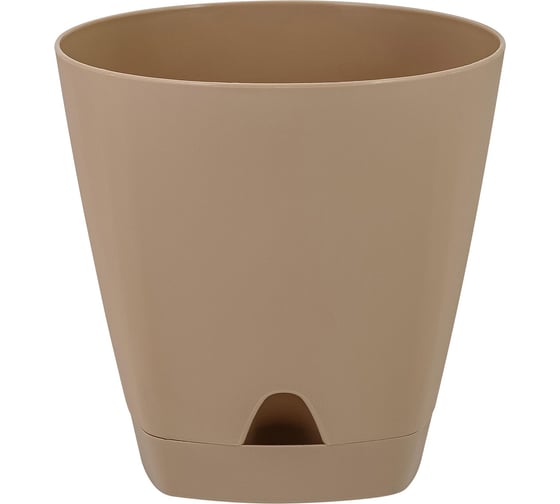 Изображение товара Горшок для цветов Amsterdam, с прикорневым поливом, 2,5 л, молочный шоколад INGREEN 220279