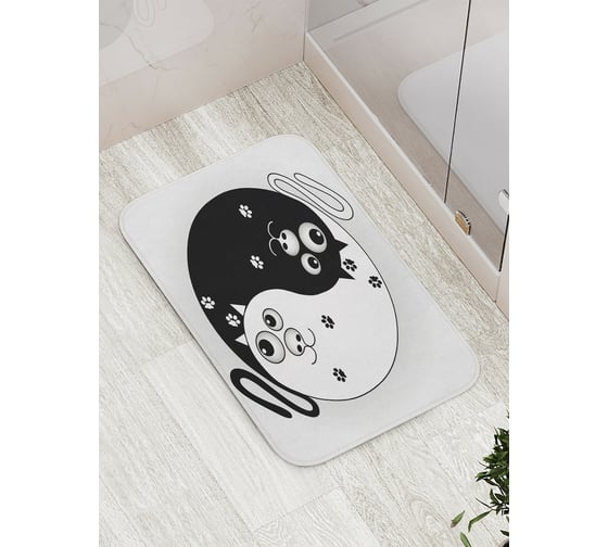 Изображение товара Коврик противоскользящий JoyArty "Инь и ян коты" для ванной, сауны, бассейна, bath_18578