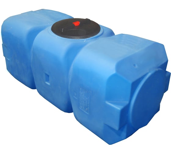 Изображение товара Танк АНИОН 800 л горизонтальный с фланцем и крышкой с клапанами, со сливом Т800ГФК2З