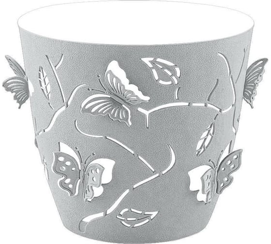 Изображение товара Горшок для цветов PLAST TEAM Butterflies, 0,7 л, серый шторм 256251