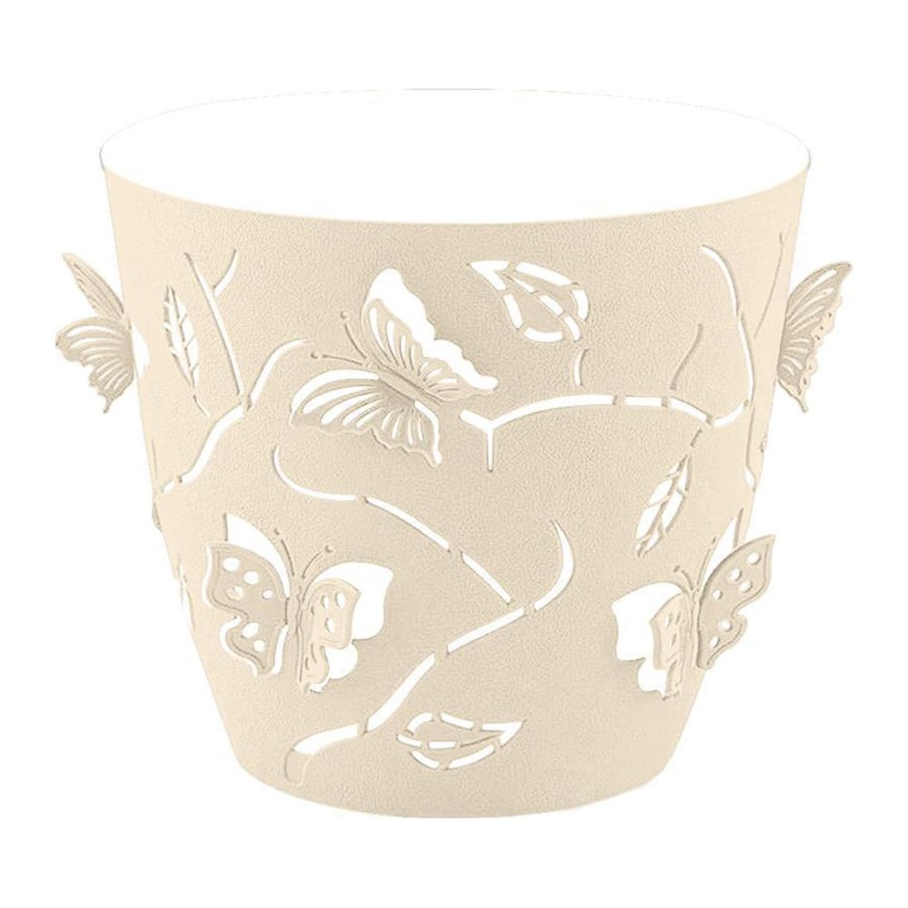 Изображение товара Горшок для цветов PLAST TEAM Butterflies, 1,4 л, молочный туман 256255