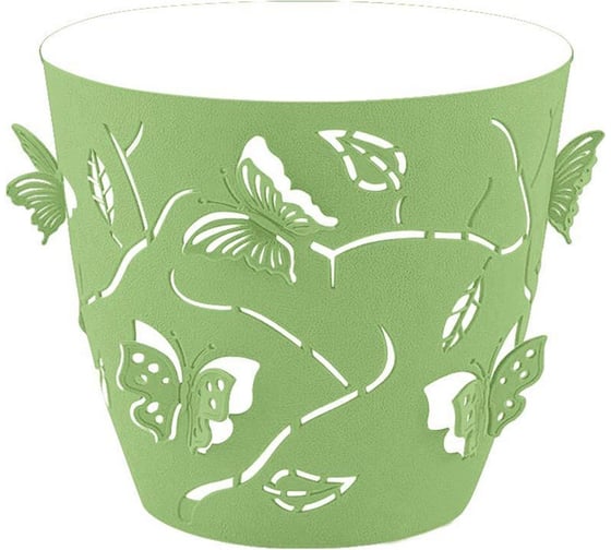 Изображение товара Горшок для цветов Butterflies, 5,3 л, зеленое яблоко PLAST TEAM 256265