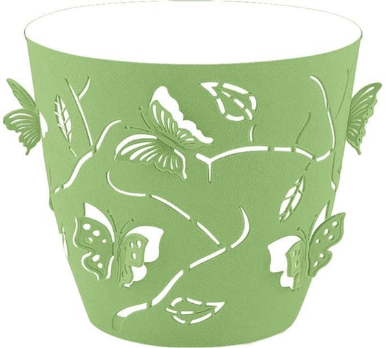Изображение товара Горшок для цветов PLAST TEAM Butterflies, 0,7 л, зеленое яблоко 256253