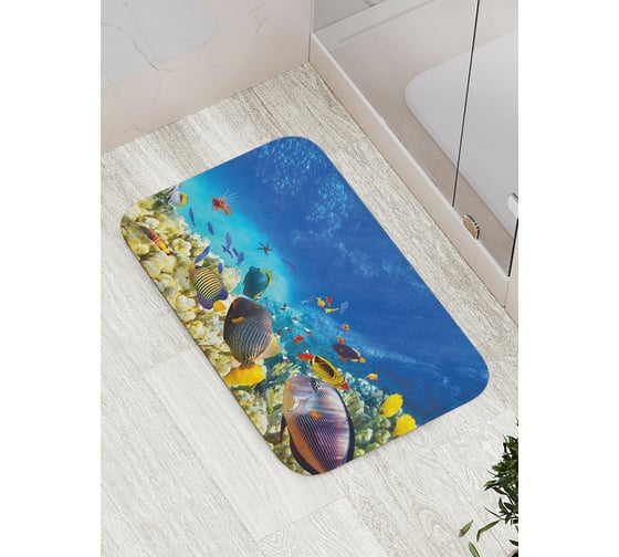 Изображение товара Коврик противоскользящий JoyArty "Океанский заплыв" для ванной, сауны, бассейна, bath_21287