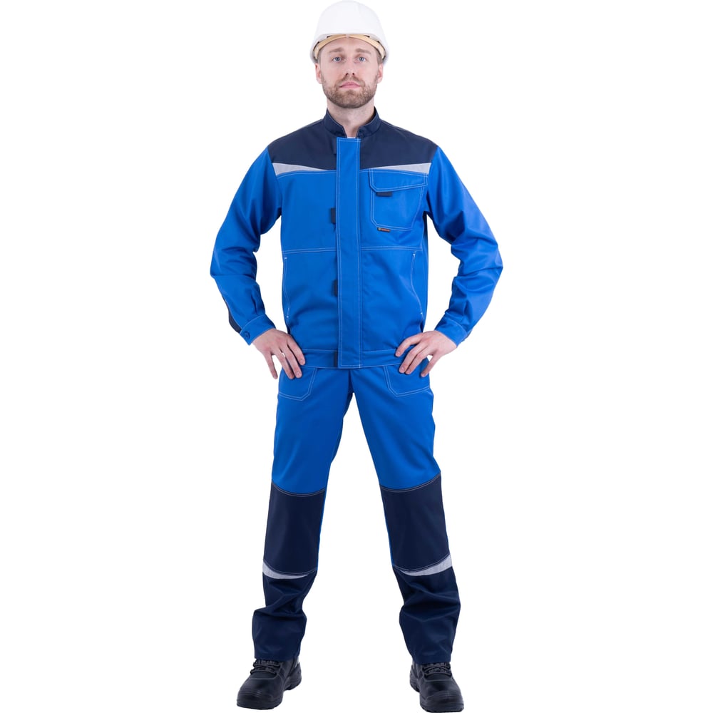 Изображение товара Летний рабочий костюм мужской КМ-10 ЛЮКС васильковый синий