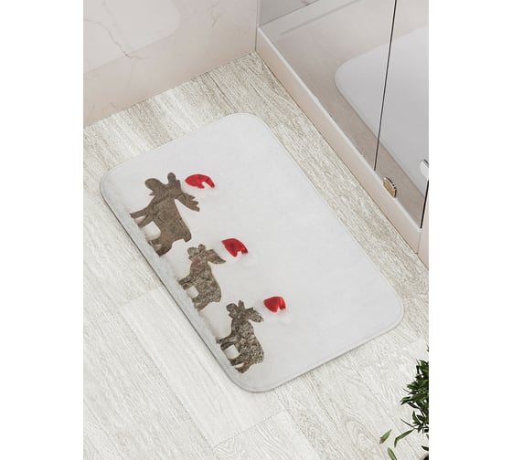 Изображение товара Коврик противоскользящий JoyArty "Рождественские олени" для ванной, сауны, бассейна, bath_23353