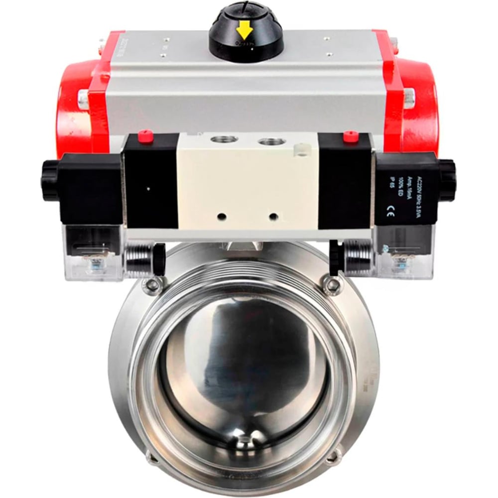 Затвор дисковый DN.ru 304-304-Sil-2W-T-H Ду15 Ру10 пищ.нерж.сталь, пн.привод, пн.распр. D050-76884