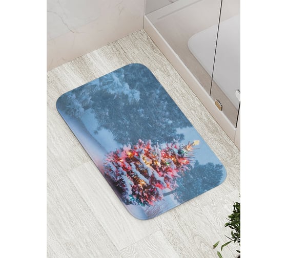 Изображение товара Коврик противоскользящий JoyArty "Украшенная дикая ель" для ванной, сауны, бассейна, bath_21437