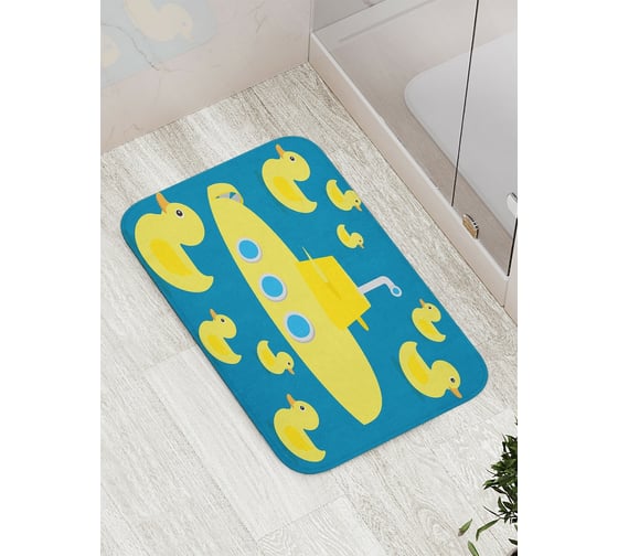 Изображение товара Коврик противоскользящий JoyArty "Субмарина и уточки" для ванной, сауны, бассейна, bath_22349