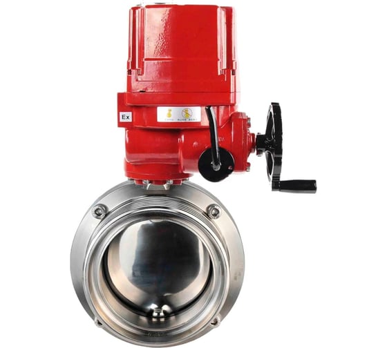 Изображение товара Затвор дисковый DN.ru 304-304-Sil-2W-T-H Ду15 Ру10 пищ.нерж.сталь, эл.привод взрыв. 380В D050-73536