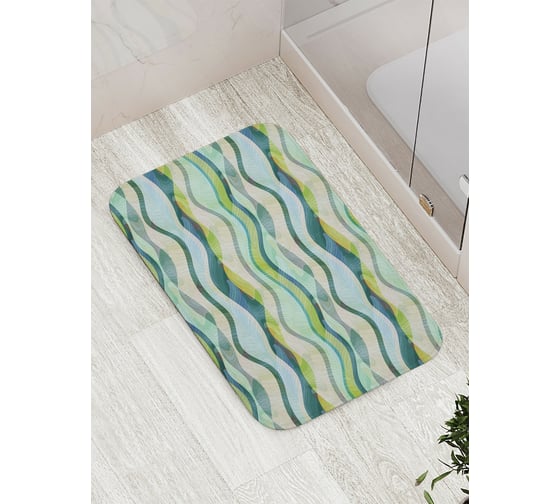 Изображение товара Коврик противоскользящий JoyArty "Переплетающиеся волны" для ванной, сауны, бассейна, bath_30244