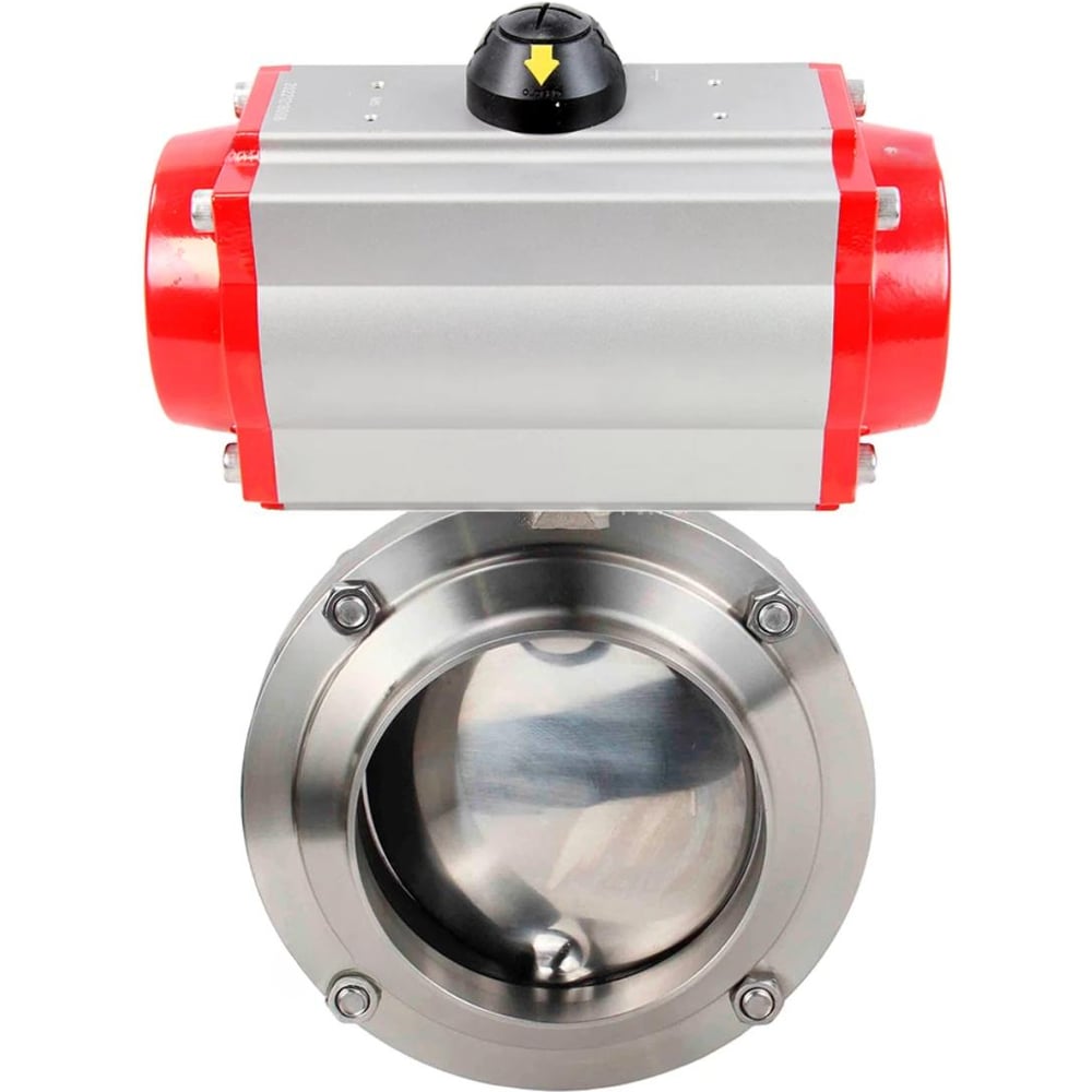 Затвор дисковый DN.ru 304-304-Sil-2W-W-H Ду50 Ру10 пищ.нержавеющая сталь 304, пн.привод D050-76502