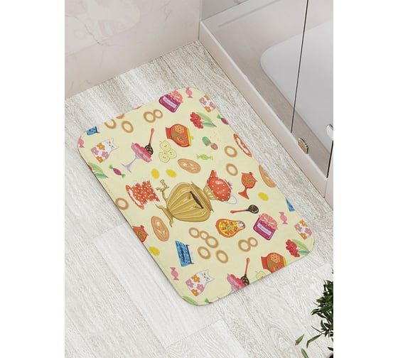 Изображение товара Коврик противоскользящий JoyArty "Самовар и сладости" для ванной, сауны, бассейна, bath_378772