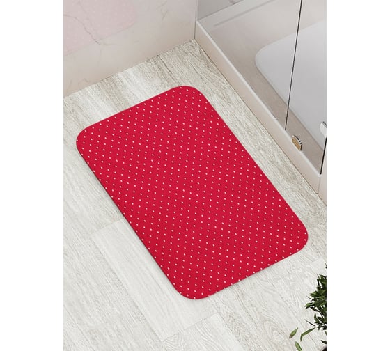 Изображение товара Коврик противоскользящий JoyArty "Белый горошек на красном фоне" для ванной, сауны, бассейна, bath_378393