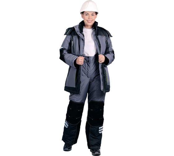 Изображение товара Куртка Iform ЭДВАНС зимняя, серый-т.серый-лимонная отделка, женская (112-116, 182-188), шт, Кур 234 Кур 234/112/182