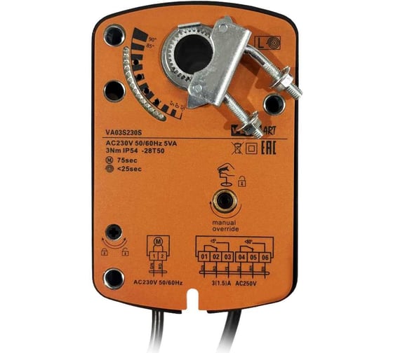 Изображение товара Электропривод ON/OFF ventart VA03S230S, с возв.пружиной с 2-я доп.переключателями 4687202643943