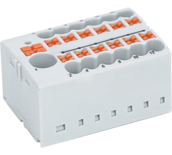 Изображение товара Блок распределительный CONTA JPTFIX6/12x2.5 GRAY-5, БЛОК РАСПРЕДЕЛИТЕЛЬНЫЙ, упаковка 5 шт 00-00013331