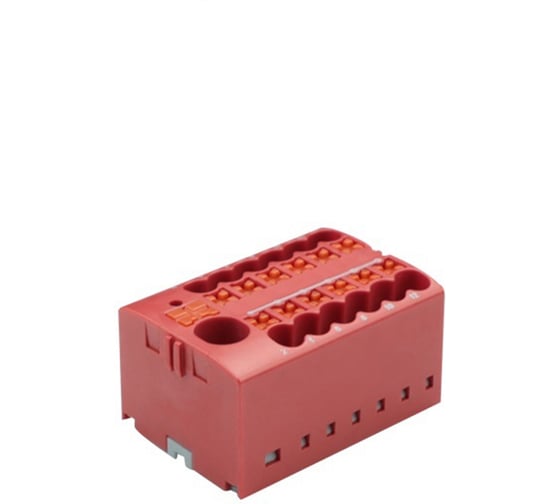 Изображение товара Блок распределительный CONTA JPTFIX6/12x2.5 RED-5, БЛОК РАСПРЕДЕЛИТЕЛЬНЫЙ, упаковка 5 шт 00-00013332