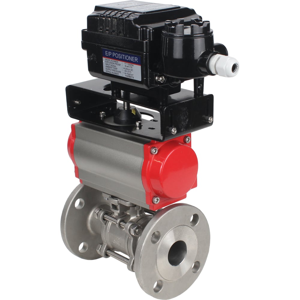 Изображение товара Кран DN.ru КШФПТ-ISO.304.180 Ду100 Ру16 с пневмоприводом