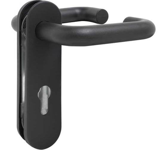 Изображение товара Комплект ручек Стандарт Строитель, 1303 (50-90), ЧЕРНАЯ, м/о, 72мм, для технических дверей 14884