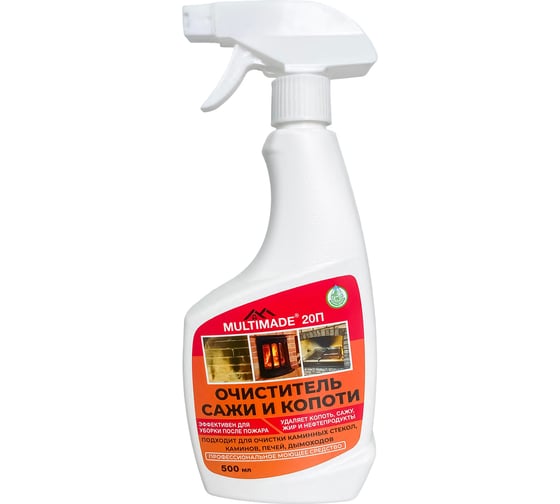 Изображение товара Средство для чистки от сажи и копоти стекол, дымоходов и каминов, очиститель после пожара Мультимэйд 20П 0.5л 4607002308019