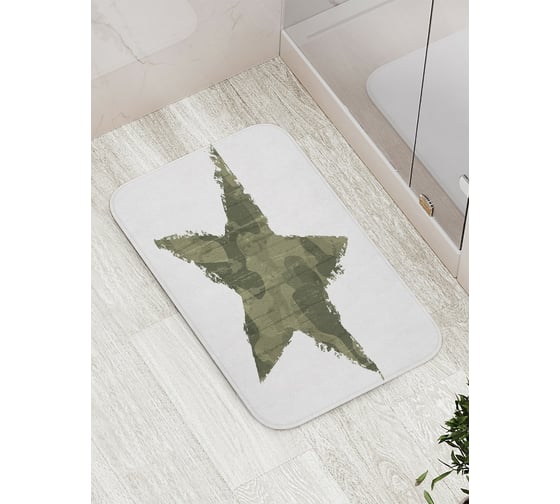 Изображение товара Коврик противоскользящий JoyArty "Камуфляжная звезда" для ванной, сауны, бассейна, bath_5031