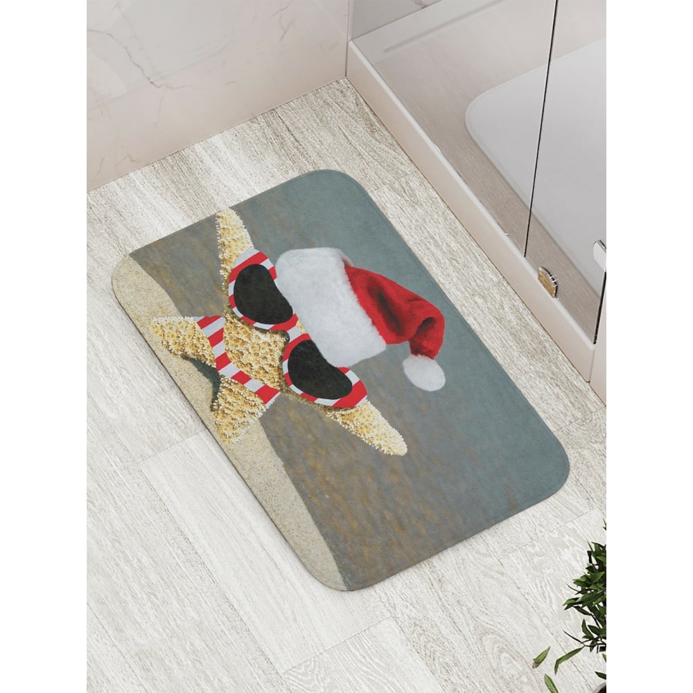 Противоскользящий коврик для ванной, сауны, бассейна JOYARTY венок новогодний d 34 см уютная сказка шишки в золоте ягоды