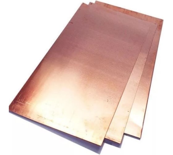 Изображение товара Лист медный АО КЗОЦМ 100x200x0,5 М1 Л.М.100.200.0,5