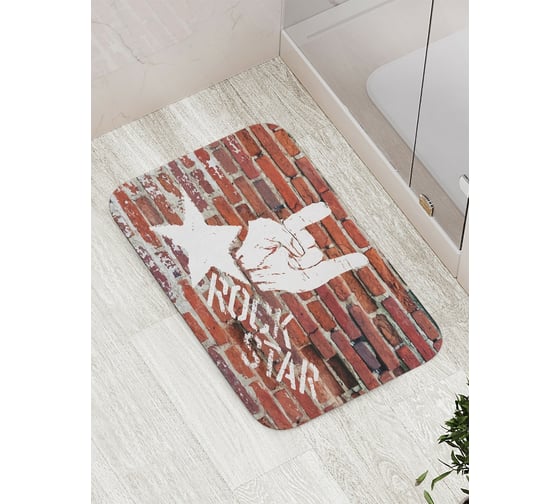 Изображение товара Коврик противоскользящий JoyArty "Рок звезда" для ванной, сауны, бассейна, bath_5032