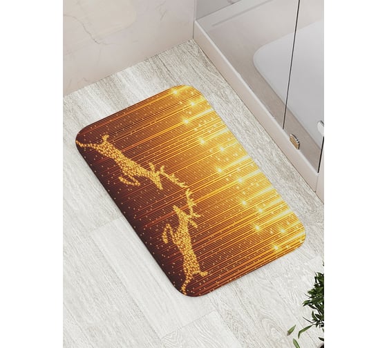 Изображение товара Коврик противоскользящий JoyArty "Золотые олени" для ванной, сауны, бассейна, bath_5706