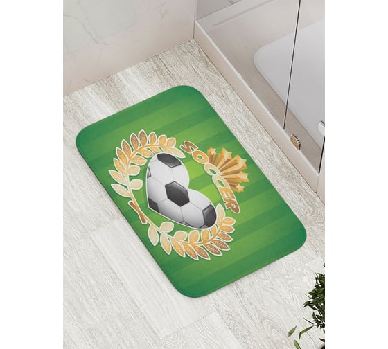 Изображение товара Коврик противоскользящий JoyArty "Люблю футбол" для ванной, сауны, бассейна, bath_5059