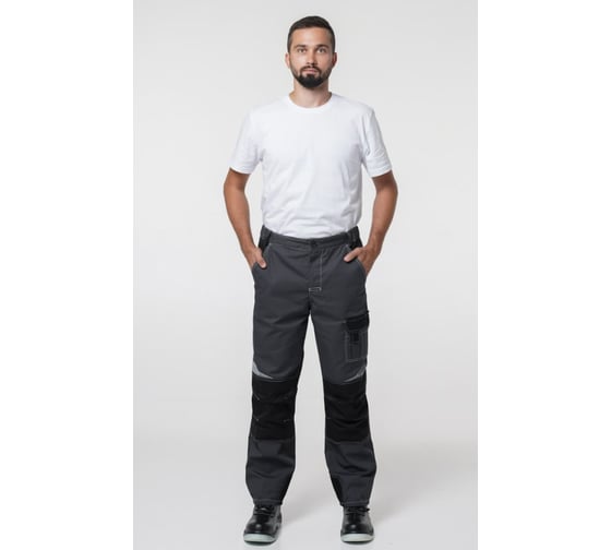 Изображение товара Брюки рабочие мужские Эпицентр №116 серый с черный, СОП, ткань Rodos 64-66/182-188 №116 №116.БрСЧСР,4610375910734