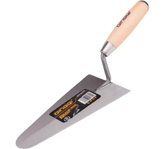 Изображение товара Мастерок (кельма) каменщика DINGQI 200 мм, деревянная рукоятка 62020