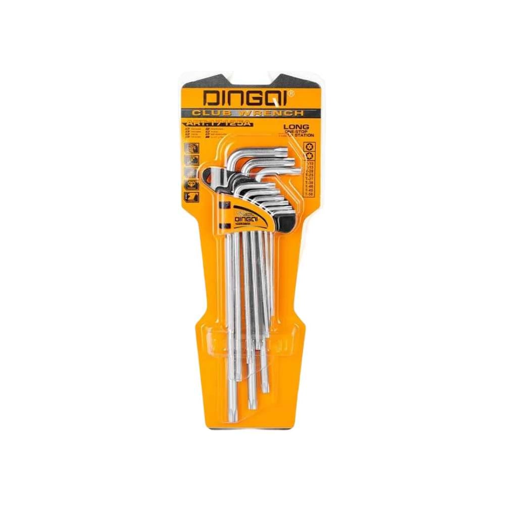 Изображение товара Набор шестигранных TORX ключей DINGQI 9 шт профессиональный T10 T50