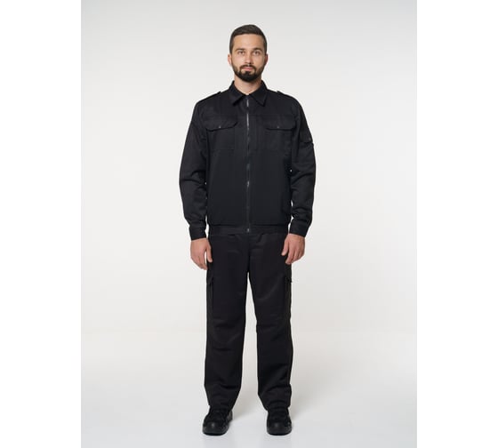 Изображение товара Костюм рабочий мужской Эпицентр №106 (куртка, брюки) черный, ткань Твил 60-62/182-188 №106 №106.КсЧТв,4610375934433
