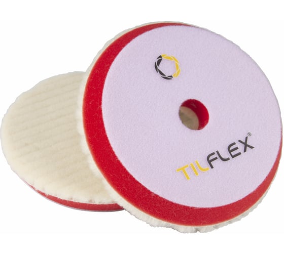 Изображение товара Круг конусный полировочный с отверстием TILFLEX из натуральной овечьей шерсти (стриженный мех) 150 мм, липучка 125 мм TL77