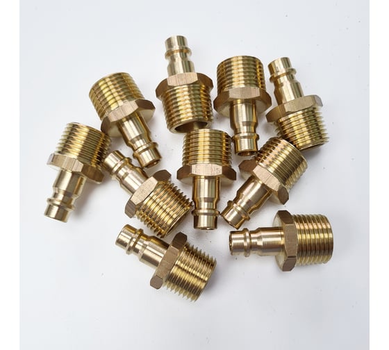 Изображение товара Штуцер быстроразъёмный латунный БРС НР 1/2", 10 шт Профитт 9276416