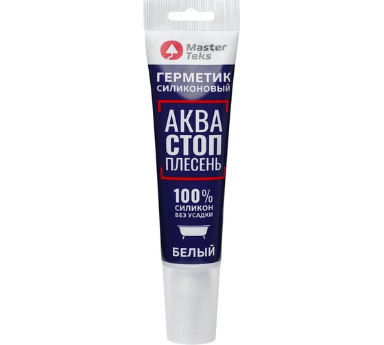 Изображение товара Силиконовый санитарный герметик MASTERTEKS Profimaster АкваСТОПплесень, 80 мл, белый 278966