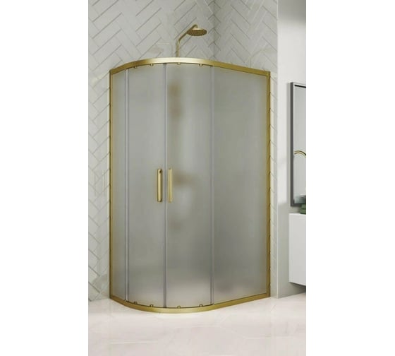 Изображение товара Душевой уголок GuteWetter GWMPKB018RB 100x95x200 см, цвет фурнитуры бронзовый, цвет стекла матовый, стекло закаленное 6 мм, открывание двери левое / правое 4698032688318