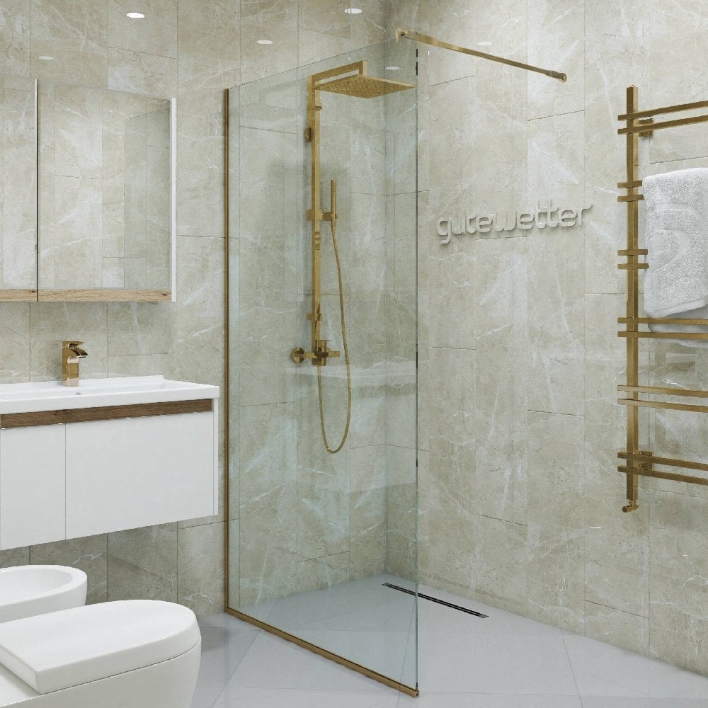 Изображение товара Душевая перегородка GuteWetter GWMPGL010 70x220 см закаленное стекло бронзовая фурнитура