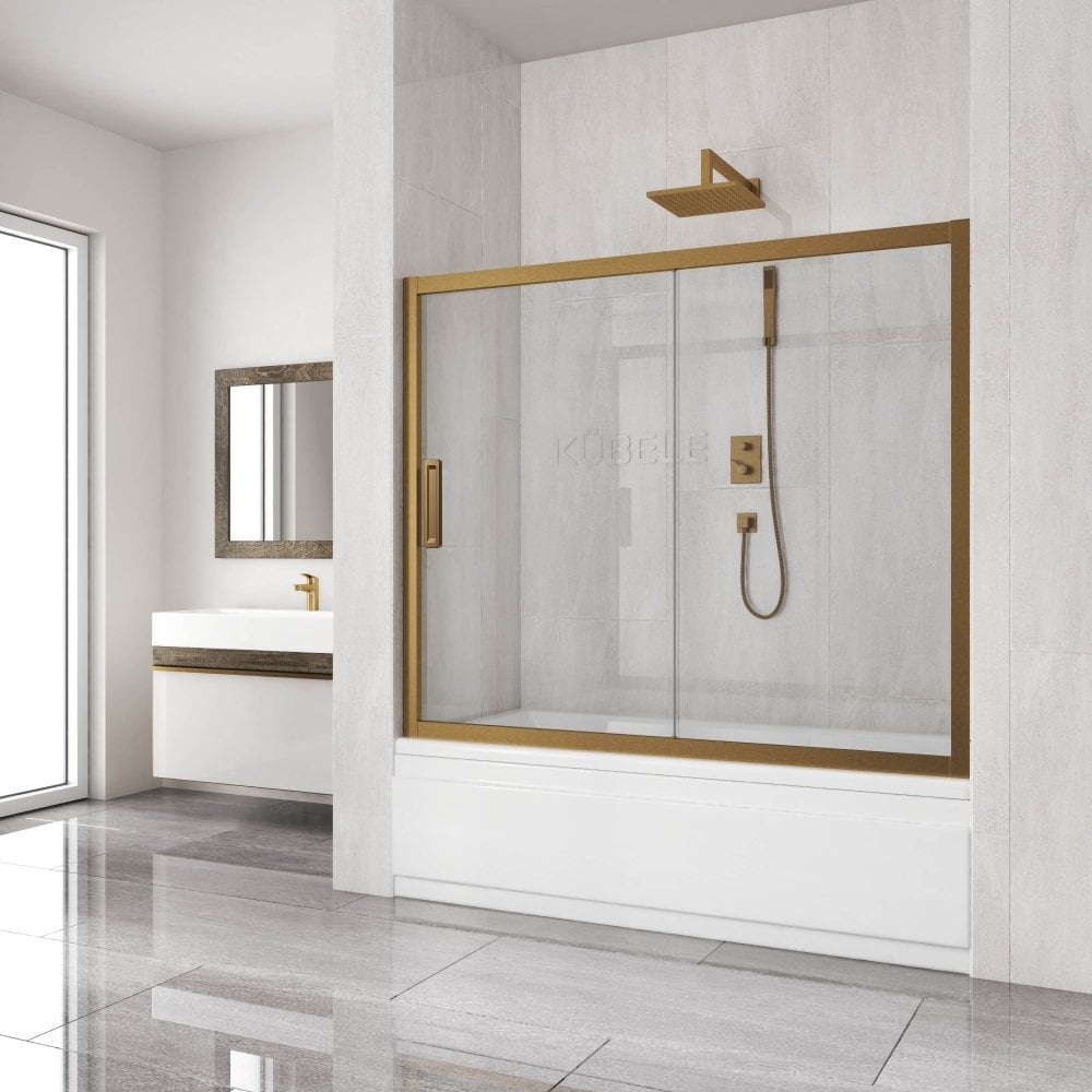 Изображение товара Шторка для ванной GuteWetter GWMPKB019P2 165x150 см раздвижная бронза стекло