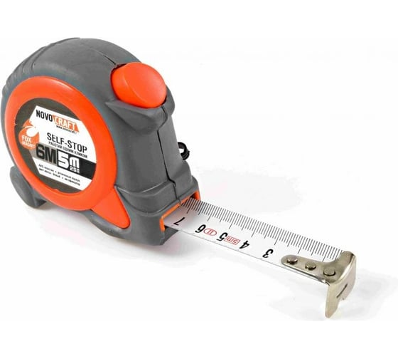Изображение товара Рулетка NOVOCRAFT FOX 6M, 5 м, 25 мм, 6/60 SELF-STOP, ABS, CO-molded 06M0525