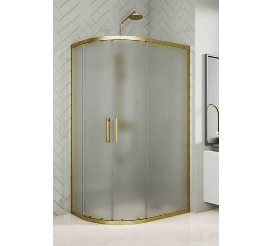 Изображение товара Душевой уголок GuteWetter GWMPKB018RB 110x90x200 см, цвет фурнитуры бронзовый, цвет стекла матовый, стекло закаленное 6 мм, открывание двери левое/правое 4698032688639