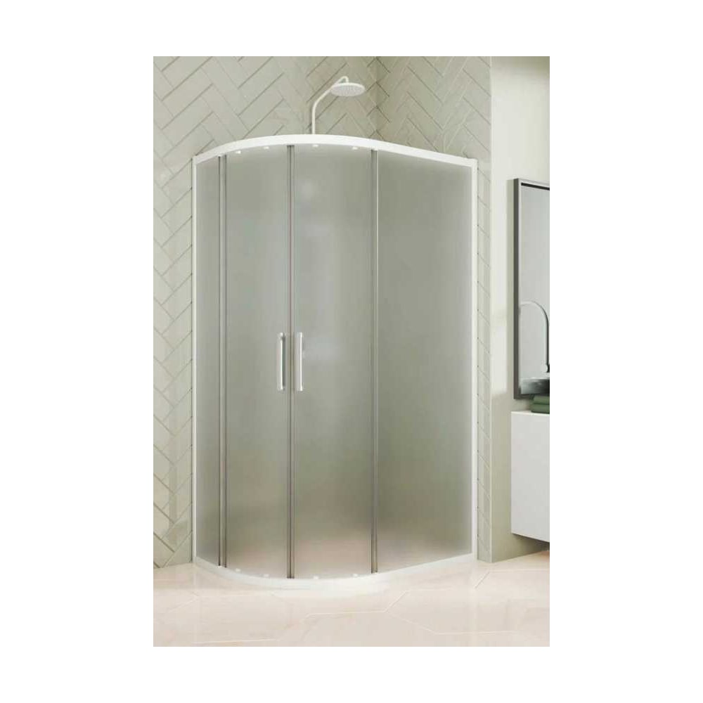 Душевой уголок GuteWetter GWMPKB018RB 120x100x200 см, цвет фурнитуры белый матовый, цвет стекла матовый, стекло закаленное 6 мм, открывание двери левое/правое 4698032689209